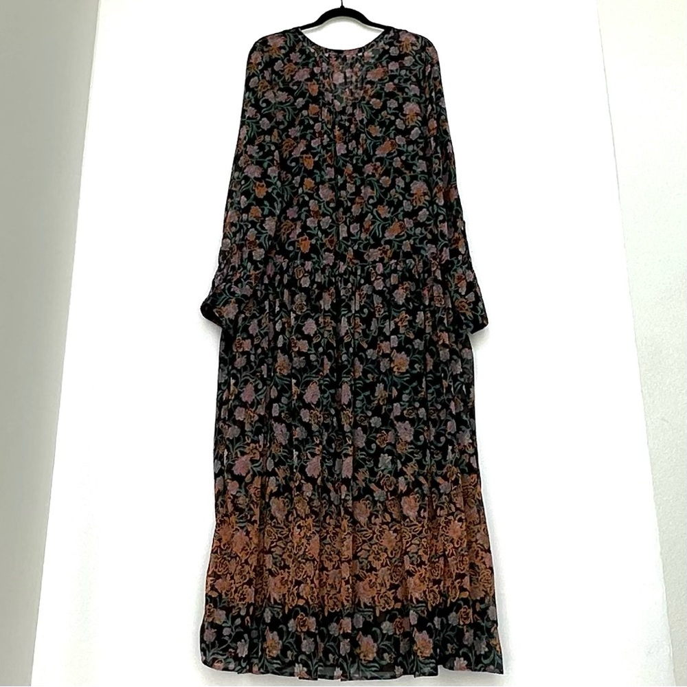 Free People See It Through Dress in Black Combo Floral | XL | EUC - Picture 4 of 14